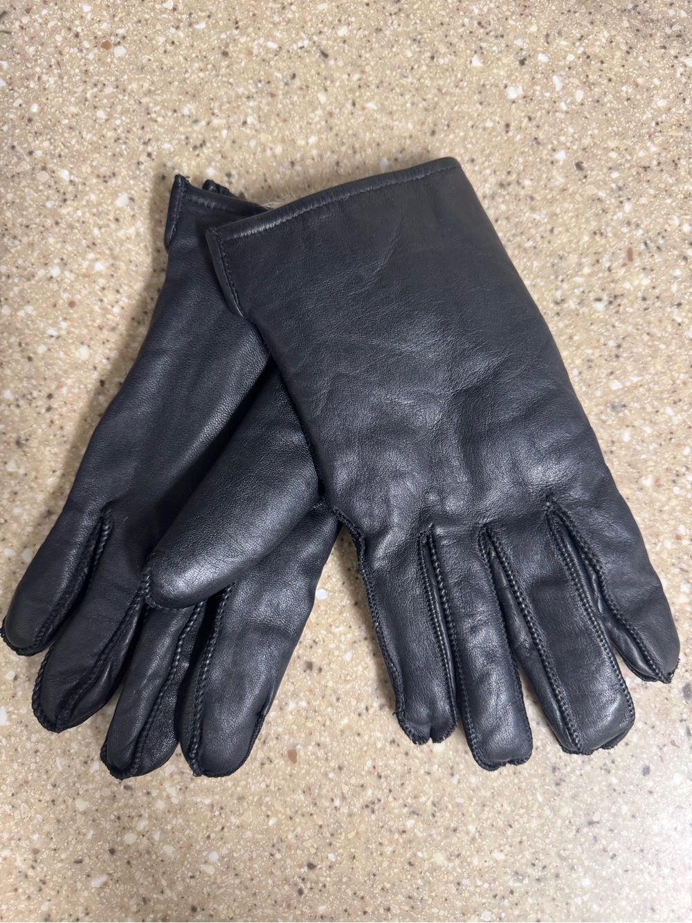 David & Young Genuine Leather & Rabbit Fur Winter Gloves - Size M